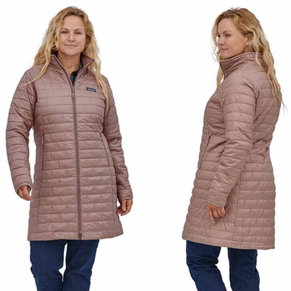 NWT Patagonia Pink Packable Lightweight Nano Puff Longline Parka Coat Size XS